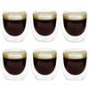 Nizirioo Set Di 6 Tazzine Caffe Vetro, 80ml Bicchieri Espresso Doppia Parete, Bicchieri Caffe Vetro Borosilicato Bicchierini Caffè Vetro Per Tè, Caffè, Latte, Cappuccino, Espresso, Cioccolata Calda