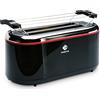 FC Family Care Family Care Tostapane Fetta Lunga 1300W - Tostapane 4 Fette, 3 Funzioni, Supporto per Brioche, 7 Livelli di Tostatura, Vassoio Raccogli Briciole, Corpo in Acciaio Inossidabile