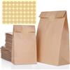 MELLIEX 80pcs Sacchetti di Carta Marrone, Sacchetti Regalo in Carta Kraft per Alimenti, Pranzo, Feste di Compleanno, Matrimonio (2 Formati)