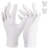 Donfri 2 Paia Guanti Cotone Bianchi per Eczema - Guanti da Lavoro Fini - Guanti Idratanti Dermatologici- Guanti di Cotone per Dermatiti,Mani Secche, Crema e Maschera Mani