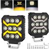 antom Faro da Lavoro LED 2PCS 3 colori 6500K 5 modalità faretti led 12v auto 12V 24V 6500K Riflettore IP68 Luci di Lavoro Fuoristrada per Moto Auto ATV Trattore Barca Camper Pick Up