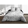 Le linge de Jules Olinda - Parure lenzuolo con angoli 140 x 190 + 2 T, in puro cotone a 57 fili, colore: Grigio