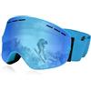 Queshark Occhiali da sci, Occhiali da Sci Con Doppia Lente Sferica, Protezione UV400, Antiappannamento e Antiriflesso, Compatibili Con il Casco, Occhiali da Snowboard per Uomini Donne Giovani