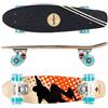 FunTomia® Skateboard Mini Cruiser 57cm - 7ply Strati di Acero Canadese - con o Senza Ruote a LED (Skater Arancione - Ruote Senza LED)
