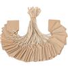 G2PLUS 500PCS Piccola Etichetta Etichette dei Prezzi Display Tag Gioielli Prezzo Tag Cartellini del Prezzo con Cordino per Indicare Vestiti Abbigliamento Marrone -35 x 45MM