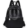 LEMITA Zaini da donna vintage multifunzione Borsa a tracolla da donna Zaino da viaggio in pelle da donna, nero, 24 * 12 * 32cm