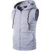 HONGBI Uomo Canotte Giacca Senza Maniche Felpa con Cappuccio Senza Maniche Giubbino Smanicato con Zip e Tasche,Sportiva Sleeveless Top Casual Gilet con Cappuccio Sportivo Bodybuilding Tank Top S