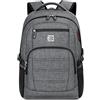 VARLIVOO Zaino Uomo Zaino per PC Portatile 15,6/17,3 Pollici Zaino Porta PC con Caricatore USB Zaino da Lavoro Zaino Impermeabile da Uomo per Scuola Lavoro Viaggio Poliestere Grigio M