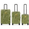 CRASH BAGGAGE Stripe Set | 3 Trolley rigidi da Viaggio (S + M + L) Valigie di Design Italiano con Chiusura TSA e 4 Ruote girevoli EASY LIFE KIT in Omaggio 3 Custodie per Valigia (3 Pezzi) Green Olive