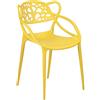 Totò Piccinni Sedia INFINITY TIMBER Impilabile Design Moderno in Polipropilene (Giallo Senape, 1 Pz)