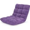COSTWAY Sedia da Pavimento, Sedia Imbottita Regolabile in 14 Posizioni, Poltrona Salotto per Relax, Yoga, Lettura (Viola)