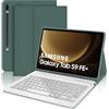 IVEOPPE Tastiera Samsung Galaxy Tab S9 FE Plus 12.4 2023, Cover Tastiera Samsung tab S9 Plus, Tastiera Italiano Rimovibile Bluetooth per Galaxy Tab S9FE + 12.4, Verde scuro