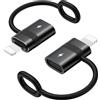 MoKo Adattatore da USB C a Lightning con Ricarica Veloce PD 36W, Adattatore da USB-C Femmina a Lightning Maschio per iPhone 14/13/12/11/iPad/iPod/AirPods, non per audio/OTG, Nero