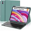 IVEOPPE Cover Redmi Pad Pro 12.1 con Tastiera, Per Xiaomi Poco Pad Custodia con Tastiera Italiano Bluetooth Staccabile per Xiaomi Redmi Pad Pro 12.1 2024, Verde scuro