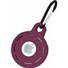 TingYR Cover per AirTags Custodia, con Gancio Portachiavi, Custodia in Silicone Morbida e Sicura.Vino Rosso