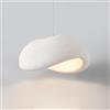 Lfoute Lampadario E27 Wabi-Sabi Lampada A Sospensione Bianca Lampada da Tavolo da Pranzo Moderna Regolabile in Altezza Stile Giapponese per Sala da Pranzo Camera da Letto Soggiorno Cucina caffè(40CM)