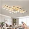 J.SUNUN Lampadario led soggiorno,3-anelli rettangolo lampadari led a soffitto moderni,lampade led soffitto,Plafoniera con telecomando,Moderno dimmerabile lampada,per camera da letto sala da pranzo
