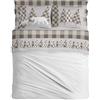 PENSIERI DELICATI Completo Letto Matrimoniale, Flanella 100% Cotone Caldo e Morbido, 2 Piazze 180x200cm, Include Lenzuolo Sotto, Sopra e 2 Federe, Made in Italy, Canada Beige
