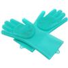 Ayes Collection Guanti magici in silicone, guanti in spugna per la pulizia con scrubber per lavare piatti, cucina, bagno, auto e toelettatura degli animali domestici (verde)
