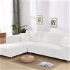 OKJK Copridivani ad Angolo, Rivestimento per mobili Soggiorno Moderno, copridivano sfoderabile Chaise Longue Elastico Universale a Forma di L (White,Part A-A 90-140cm)
