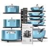 A2ZWORLD Porta Coperchi Padelle e Pentole,Padelle e Piatti, Organizzatore Pentole per Cucina per la Dispensa e Piatti, Separatore Pentole per Cucina Salvaspazio (Nero)