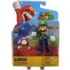 Nintendo Super Mario 4 inch Action Figure | Luigi w/ 1-Up Mushroom