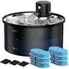 VKIMISS Fontanella per Gatti con Sensore di Movimento: Fontana per Gatti senza Fili - 3.2L Fontanella Gatto - Fontana Gatto con Batteria 4000mAh Ricaricabile - con 6 Filtris+ 3 Spugnes - VKIMISS