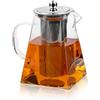 MXTIMWAN Teiera Vetro, Teiera Vetro borosilicato 1 Litri, Teiera in Vetro di con Coperchio, Teiera con Filtro, Brocca per Acqua Calda, Vino, Tè e Succhi di Frutta