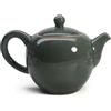 Liang baobao Teiera in porcellana, 255 g, piccola teiera tradizionale cinese Ice Crack Glaze, bollitore da tè in ceramica (verde)