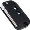 Create idea Custodia telecomando chiave pieghevole a 2 pulsanti compatibile con Micra Note Navara Qashqai Murano Patrol X-Trail Almera Custodia portachiavi telecomando pieghevole con lama non tagliata