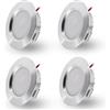 DYKUWEY Faretti Led da Incasso per Cartongesso,4 Pezzi, 3W Faretti Led Soffitto, IP44 AC 220-230V Faretto LED Interno Alluminio Ultrasottili 15mm Per Luci Cucina Bagno Camper (Argento Bianco Caldo 3000K)