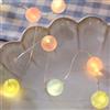 Lights4fun Catena Luminosa con 20 Luci Micro LED Bianco Caldo Palline Pastello a Batteria con Timer, Filo Lucette Decorative per Interni