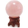 Polar Jade Rose Quartz Crystal Sphere 45mm / 1.8" Diameter, for Scrying, Decoration, Healing, Meditation, Feng Shui, Hand-Made