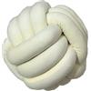 SZETOSY Cuscino annodato, palla annodata, federa, rotondo, in peluche, decorazione, cuscino per divano, letto, camera da letto, 25 cm, bianco latte / crema