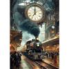 AIRDEA Stazione ferroviaria Diamond Painting, Orologio Diamond Painting Kit Completo, Diamantini Crystal Art Hobby Creativi Adulti Decorazione per Casa 30x40 cm