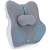 Pavlleen Cuscino Lombare, Cuscino Lombare Ergonomico in memory foam, Cuscino di Supporto Lombare Regolabile, Allevia il Mal di Schiena e la Postura Seduta, per Casa, Ufficio, Seggiolino Auto