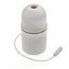 FINELED E27, portalampada a catena senza chiave, E26 E27 vintage Edison ES vite in plastica bianco