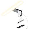 SSC-LUXon LINA Lampada da specchio 30 cm, argento lucido, lampada da bagno per specchio 3 in 1, luce bianca calda, 230 V