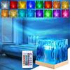 DAZZTIME Lampada da Tavolo in Cristallo,Lampada da Tavolo RGB Ghiaccio a LED,Luce Notturna con Increspatura Dell'acqua,Lampada Aurora Boreale,per Camera da Letto Soggiorno Feste,16 colori Stile B