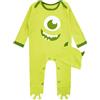 Disney Tutina Monsters & Co con Cappello | Pigiama per Bambini Monsters & Co | Mike Wazowski Cappello Bambino Verde 3-6 Mesi