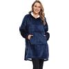 Cozyan Felpe con Cappuccio Donna Oversize Pullover Blanket Hoodie Super Confortevole Felpa Coperta con Tasca Sweatshirt Cappotto Felpa con Cappuccio da Donna per Autunno e Inverno (Nero)