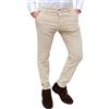 Evoga Pantaloni Uomo sartoriali in Velluto Casual Invernali (Beige 5 Tasche, 44)