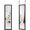 FANTASK Specchio da parete 2 in 1 e specchio da porta, 33 x 120 cm, specchio da appendere per guardaroba, camera da letto, soggiorno (nero)