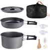 aiGear Set di Pentole da Campeggio Leggero e Portatile 4/8/12 Pezzi | Alluminio Pentola Attrezzatura Campeggio, Kit di Utensili da Cucina da Viaggio All'aperto, per Picnic Escursionistico