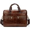 FANDARE Uomo Ventiquattrore Business Borsa a tracolla Pelle borse a spalla Impermeabile Borsetta Crossbody Messenger Bag Marrone