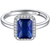 ChicSilver Anelli Donna Regolabili Anello con Pietra Azzurra Argento 925, Anello Pietra Blu Regolabile Pietra Settembre Confezione Regalo