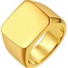 FindChic Anello Uomo Oro Anello con sigillo da uomo anello oro acciaio inossidabile anello quadrato regalo per uomo taglia 17 anello uomo oro chevalier