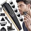 Retoo Regolabarba Tagliacapelli Uomo, Rasoio Elettrico Barba e Capelli, 10 Accessori, Kit per Tagliare per Viso, Naso, Orecchie, Baffi e Corpo, Styling Kit, Rifinitura e Toelettatura, Nero