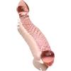 AMAZBEE Dildo a doppia testa in vetro bacchetta anale per massaggiare la prostata e G-Spot Plug anale di cristallo Perline anali SM Dildo curvo Giocattoli sessuali per adulti (Pink)