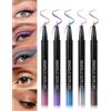 Lestpola Eyeliner liquido in 5 colori glitterati metallizzati, argento marrone blu viola rosa glitterato, impermeabile e di lunga durata, set regalo di trucco per feste cosplay altamente pigmentato, set da
